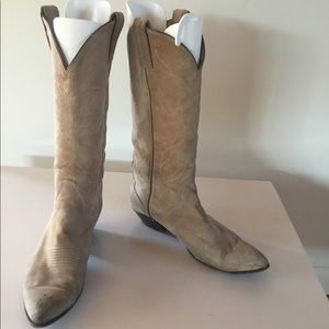 Vintage Tony Lama Black Label suede Cowboy Boots